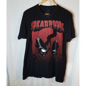 Deadpool‎ Marvel Size Large Black Graphic T-shirt Unisex  Comic Screenprint
